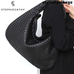 Leather Female Brand Vegan Shoulder Hobo Bag Handmade Woven Casual Bags Handbag Big Sc Capacity Patchwork Zipper Women 011123h