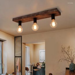 Ceiling Lights Vintage Creative Wooden Chandelier Lamp Solid Wood Light Restaurant Living Room Corridor Coffee Shop
