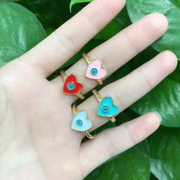 Cluster Rings 5Pcs/Lot Beautiful Couple Jewellery Selling Blue Eye Colour Enamel Heart