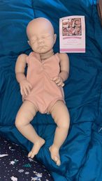 Dolls 22inches Reborn Doll Kit Sleeping Baby August with COA and Cloth BodyBebe Reborn Doll Mould Bebe Reborn Doll Kits 231027