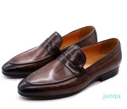 New men's foot shoes leather comfortable handmade business casual cowhid