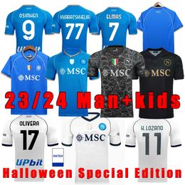 23/24 KVARATSKHELIA Napoli Soccer Jerseys Kid Kit Away Football Shirt Fouth Home Third Player Version Halloween Special Edition man+kids Football uniform