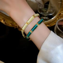 Bangle Delicate Muulticolor Shiny Zircon Opal Bangles For Women Copper White Gola Green Colour Charm Bracelet Party Accessories Jewellery