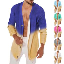 Men's T Shirts Mens Christmas Cardigan Tall Men Casual Button Solid Color V Neck Slim Warm Top Jacket Tunic Robe