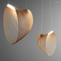 Pendant Lamps Nordic Modern Simple Italian Designer Minimalist Restaurant Chandelier Cafe Lamp Japanese Style Surprise Silence Wood