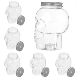 Vases 6 Pcs Large Diameter Halloween Clear Water Bottle Aluminum Transparent Milk Bottles