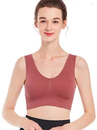 Yoga Outfit Women's Seamless Bra No Pad Brassiere Underwear Chest Sleep Sports Vest Big Size Top Cotton Bralette