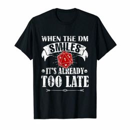 Men's T-Shirts Black Dnd When Dm Game Master Smiles Tabletop Rpg Shirt Us MenS Trend 2021 Breathable Tee284C