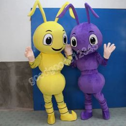 Christmas Purple Ant Mascot Costumes Halloween Fancy Party Dress Cartoon Character Carnival Xmas Advertising Birthday Party Costume Unisex Outfit