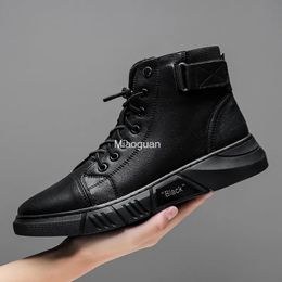 Boots Autumn High Top Work Shoes for Men Platform Ankle Fashion Quality Winter Outdoor Booties Casual Male Large Size 231027