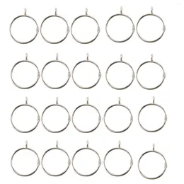 Jewelry Pouches 20 Pcs Openable Silver Curtain Rings Open And Close Metal Rustproof Drapery With Eyelet For Hook Pins (1.5 Inch)