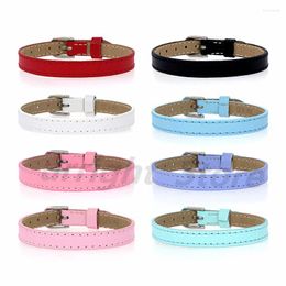 Bangle Wholesale 50pcs Genuine Real Leather Charm Bracelet 8/10mm Width 210mm Length Wristband Fit Slide Charms Letters Gift