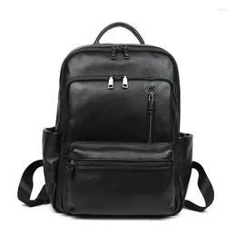 Backpack 2024 Brand Genuine Leather Men Backpacks Fashion Real Natural Student Boy Luxury Business Laptop School Bag