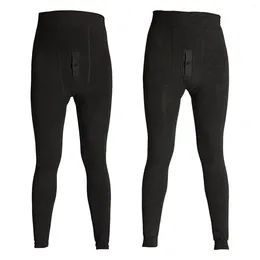 Men's Thermal Underwear Pants Long Johns Bottom Fleece Lined Leggings Men Tights