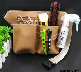 Hair Salon Professional Barber PU Leather Scissors Bag Waist Pack Hairdressing Tool Pouch 231027