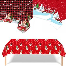 Table Cloth Christmas Party Waterproof Tablecloth Snowflake Elk Santa Print Merry Home Dinner Decor Navidad 2023