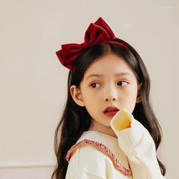 Hair Accessories Fashion Double Velvet Bow Headband Children Cute Red Black Hoop Bands Girl Simple Scrunchy Korean Headdress