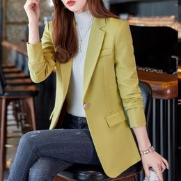 Women's Suits Spring Jacket Formal Slim Blazers Lady Office Work Suit Pockets Jackets Coat Female Korea Casual Loose Blazer Femme