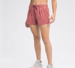 Womens Yoga Shorts Feminine Casual shaping Outfits Cinchable Drawcord Running Short Pants Ladies Sportswear Solid Colour Girls Exer4164178