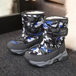 Boots Children Casual Shoes Girls Boys Non-slip Paw Warm Fur Snow Boots Winter Sneakers Kids Outdoor Footwear Padded Boot Waterproof 231027