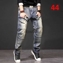 Men's Pants Vintage Punk Jeans Men Plus Size 40 44 Denim Pants Fashion Streetwear Cargo Jeans Pants Plus Size 40 44 Trousers Male Bottoms J231028