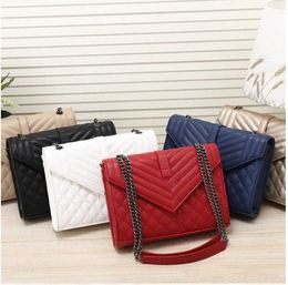 Red Fashion women famous casual designer Messenger Bag Women Classic style Cross Body chain Plaid Bag Handbag Satchel Purse Cosmetic Bags Shoulder Bags flap totes