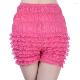 Women's Shorts Women Ruffle Lolita Cute Underwear Lace Bloomers Layered Boyshort Sexy Clubwear Dance Pink Sissy Frilly Knickers