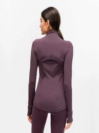 L78 Autumn Winter New Zipper Jacket QuickDrying Yoga Clothes LongSleeve Thumb Hole Training Running Jacket Women Slim Fitness C7321864