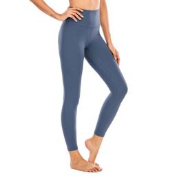 High Waist Solid Colour Double Face Sanding Skin Nude Yoga Pants Gym Clothes Women Running Fitness Workout Women Leggings Tights7823426