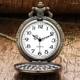 Pocket Watches Soviet Sickle Hammer Style Quartz Watch Necklace Bronze Pendant Clock CCCP Russia Emblem Communism Top Gifts