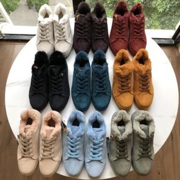 Dress Shoes Excellent Quality Winter Women Imported Warm Sheepskin Suede Sneakers