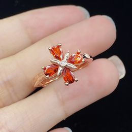 Ring women Red Crystal zircon Diamond Rose Gold Ring Girlfriend Party Jewelry Birthday Gift Adjustable