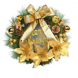 Decorative Flowers Christmas Wreath For Front Door 11 81 Inch With Bow And Balls Year Round Joyful Decoration Exquisite Design