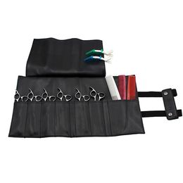 Hair Salon PU Salon Hair Scissor Bag Storage Space Hair Comb Shear Pouch Holder Case Belt Barber Hairdressing Tool Bag 231027