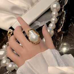 Statement Big Baroque Pearl Open Rings For Women 2021 New Jewelry Personality Ring Adjustable Drop Delivery Dhgarden Othaq