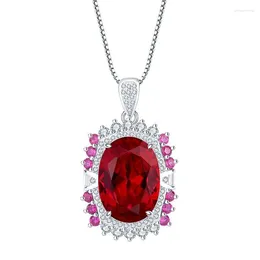 Chains S925 Silver Red Treasure Blue Style Diamond Set Denier 13 18 Women's Pendant Necklace Jewelry Wholesale