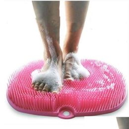 Carpet Foot Mas Pad Mat Washing Brush Rug Sile Bath Shower Room Non-Slip Anti Skid For Wash 220504 Drop Delivery Home Garden Dhm6T