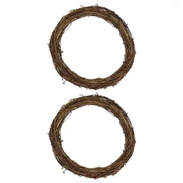 Decorative Flowers 2pcs Grapevine Wreath Natural Rings Wreaths