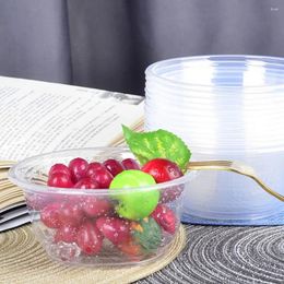 Bowls 50Pcs/Set 300/380/600/720ml Disposable Plastic Thicken Bowl Heat-resistant Round Shape Soup Dessert