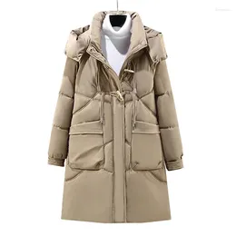 Women's Trench Coats Fashion Loose Hooded Cotton Jacket Women Solid Color Long Autumn And Winter Female Casual Warm Coat