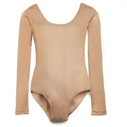 Stage Wear Ice Figure Skating Tops Girls Children Nude Colour Skiing Roller Inner Shirts For Training Practise