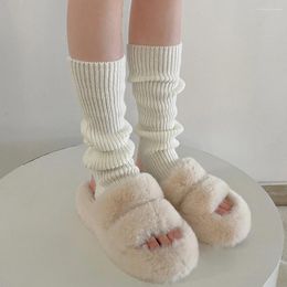 Women Socks JK Lolita Long Autumn Winter Warm Knitted Foot Cover Warmer Sweet Girls Kawaii Knee Stockings