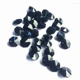 Chandelier Crystal Black Color 14mm 1000pcs/lot Octaong Beads For 2 Holes Garland Strand Hanging Parts