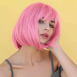 yielding Synthetic Wigs Wig for women with straight hair short bangs wavy hair multiple colors available