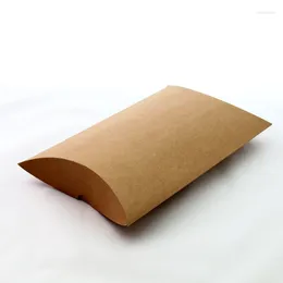 Jewellery Pouches 1000pcs 9 7 2.5cm Brown Kraft Paper Pillow Box Rope For Candy/food/wedding/jewelry Gift Packaging Display Boxes