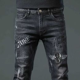 Men's Pants 2023 Spring and Autumn New Fashion Trend Elastic Black Small Foot Pants Men's Casual Slim Comfortable High-Quality Jeans 27-36 J231028