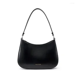 Evening Bags 2023 Trendy Fashion Split Real Leather Shoulder Underarm Bag Simple Solid Colour For Ladies Female Elegant Women Handbags