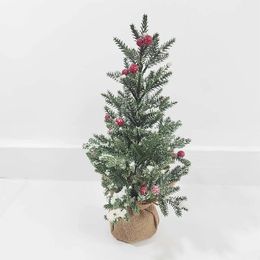 Other Event Party Supplies Red Fruit Christmas Tree Decorations Festive Flocking Snowflake 231027