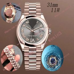 Luxury edge ruffle white butyl small chain 31mm 2813 gold automatic steel swim waterproof watch