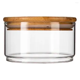 Storage Bottles Overlapping Glass Jars Round Container Lid Food Bowl Transparent Sealed Salad Household Canister